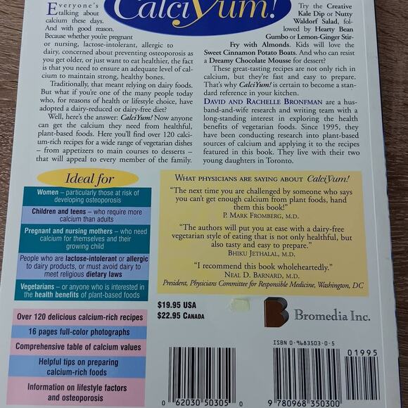 Calciyum!: Delicious Calcium-Rich Dairy-Free Vegetarian Recipes David Bronfman - Picture 4 of 7